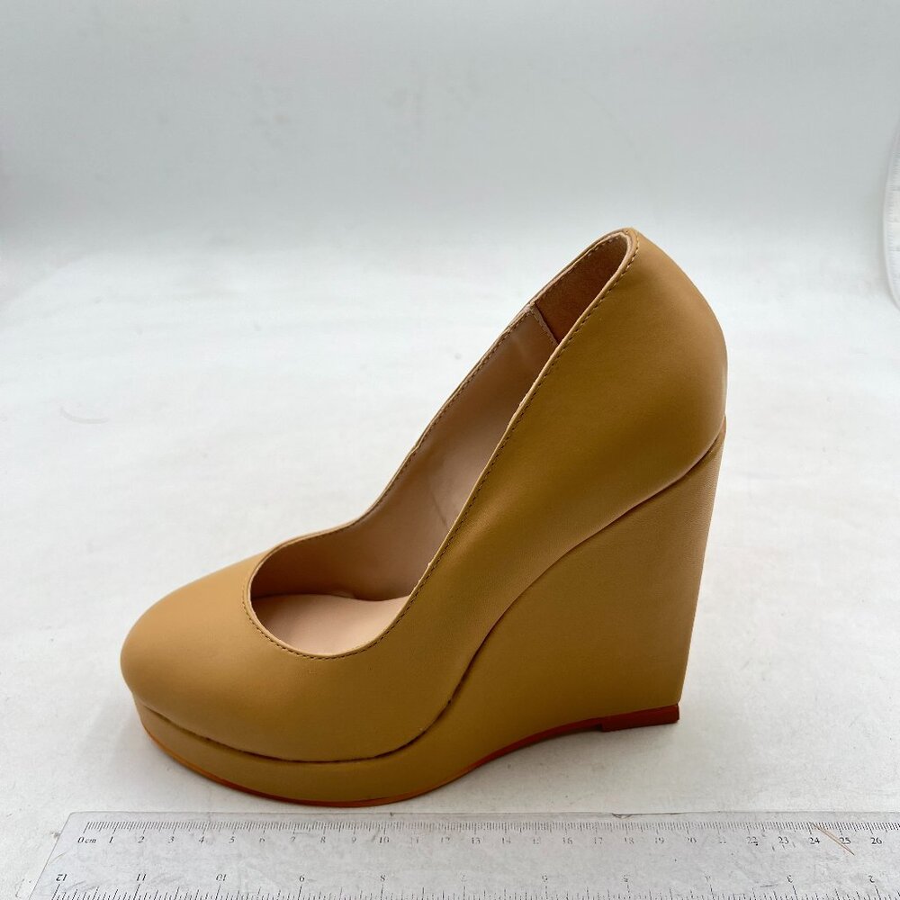 Elegant Tan Wedge Heels